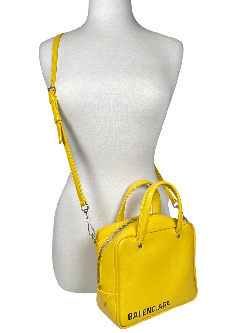 BALENCIAGA  - TRIANGLE SQUARE XS BAG IN YELLOW