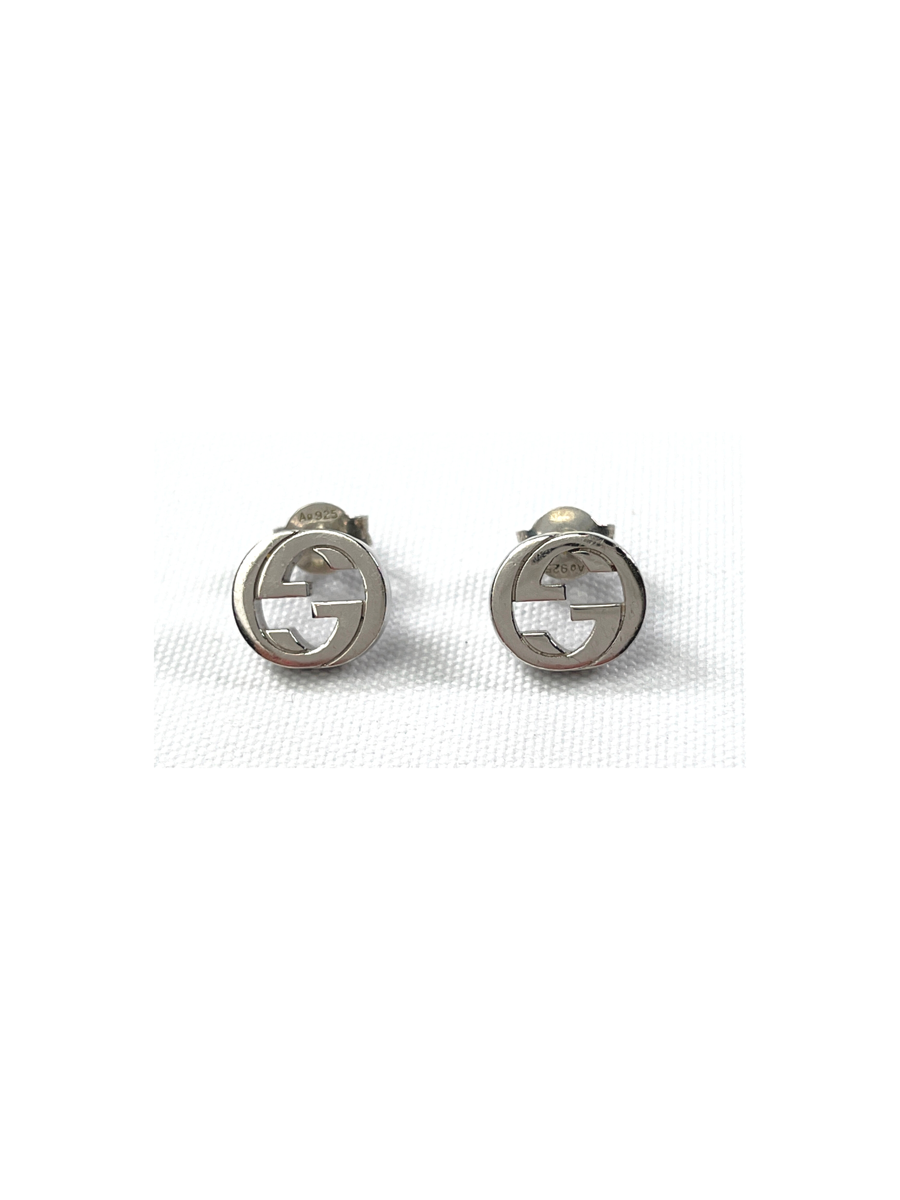 GUCCI - INTERLOCKING G SILVER STUDS EARRINGS – RE.LUXE AU