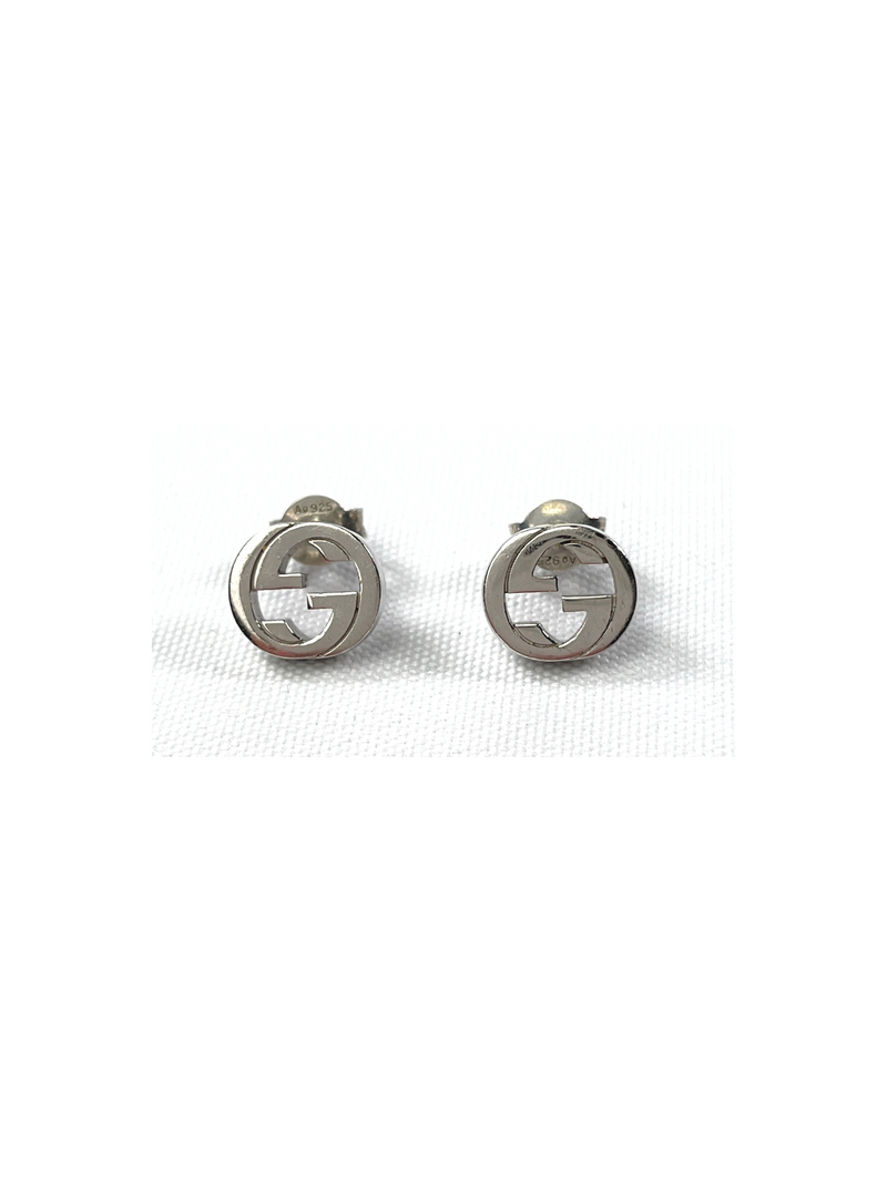 GUCCI - INTERLOCKING G SILVER STUDS EARRINGS
