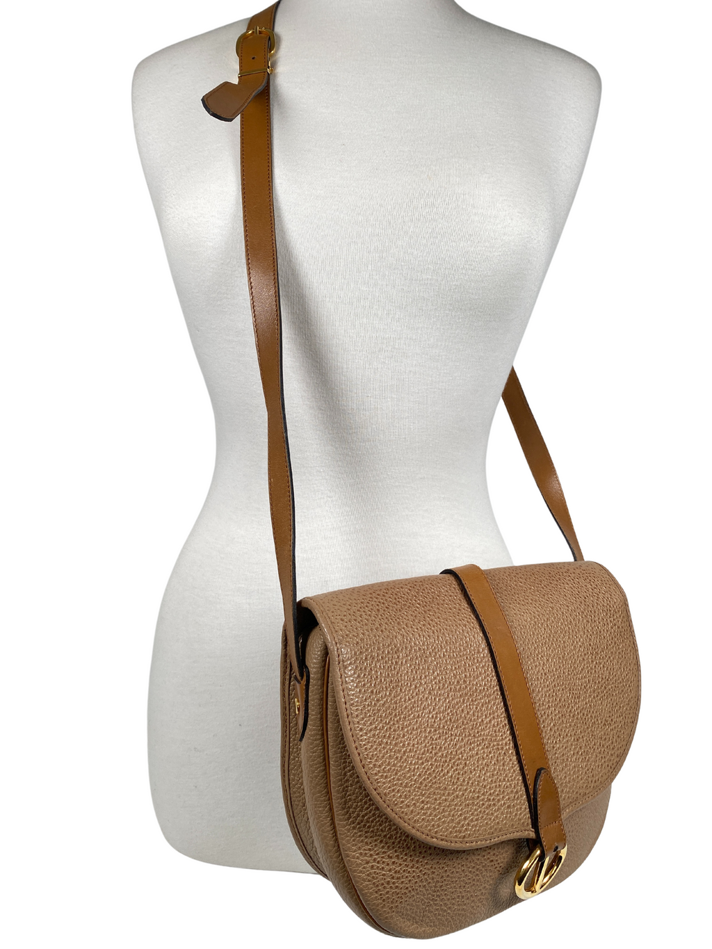 CHRISTIAN DIOR - VINTAGE PEBBLED LEATHER CROSS BODY BAG
