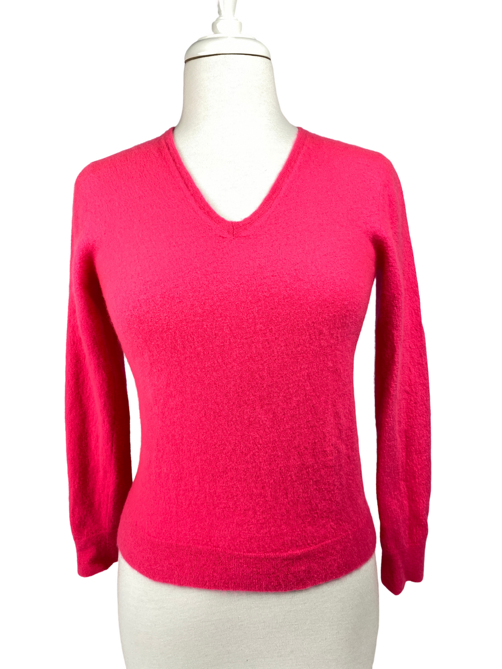 GUCCI -100% CASHMERE V NECK SWEATER IN BRIGHT PINK - SZ MED