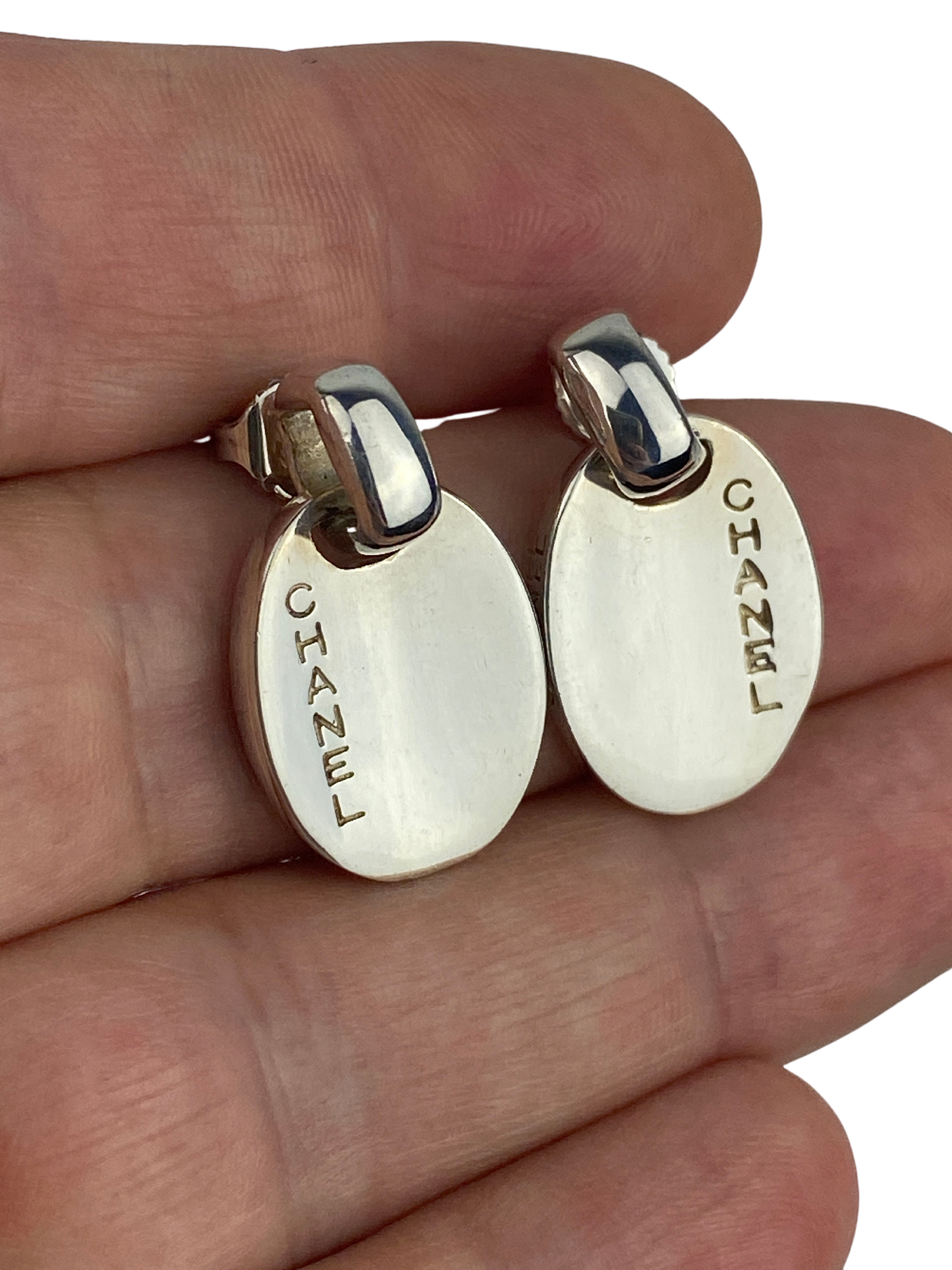 Chanel logo earrings silver deals