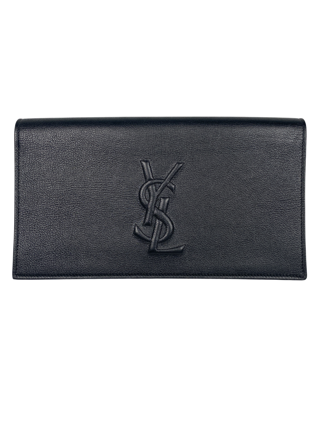 YVES SAINT LAURENT - BELLE DE JOUR CLUTCH IN BLACK LEATHER