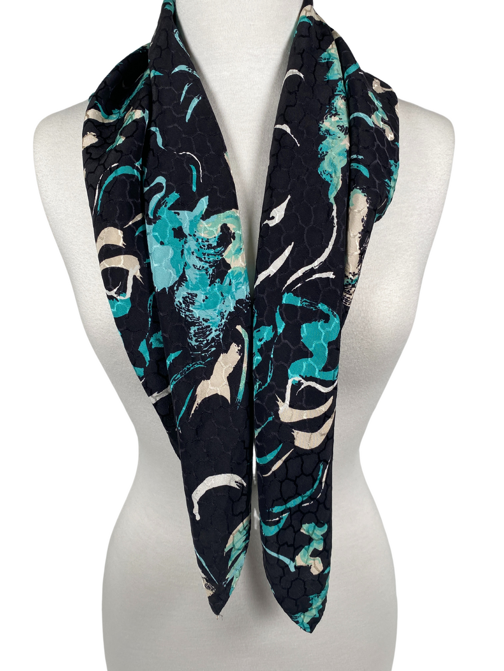BALENCIAGA - VINTAGE PRINTED SILK SCARF - 80 x 80 CM