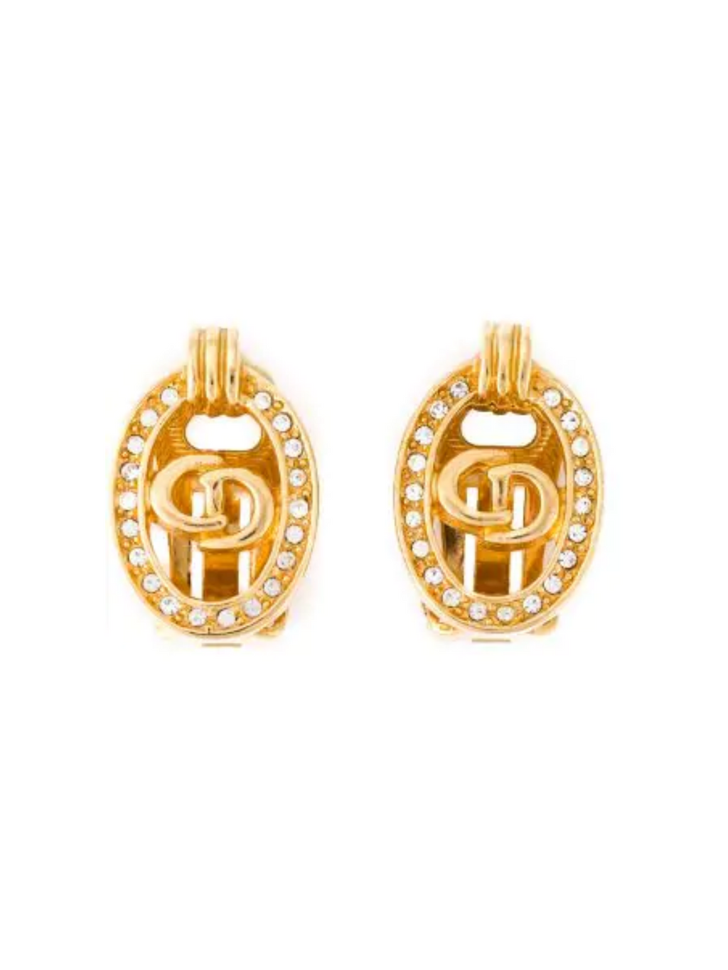 CHRISTIAN DIOR - VINTAGE CD LOGO EARRINGS