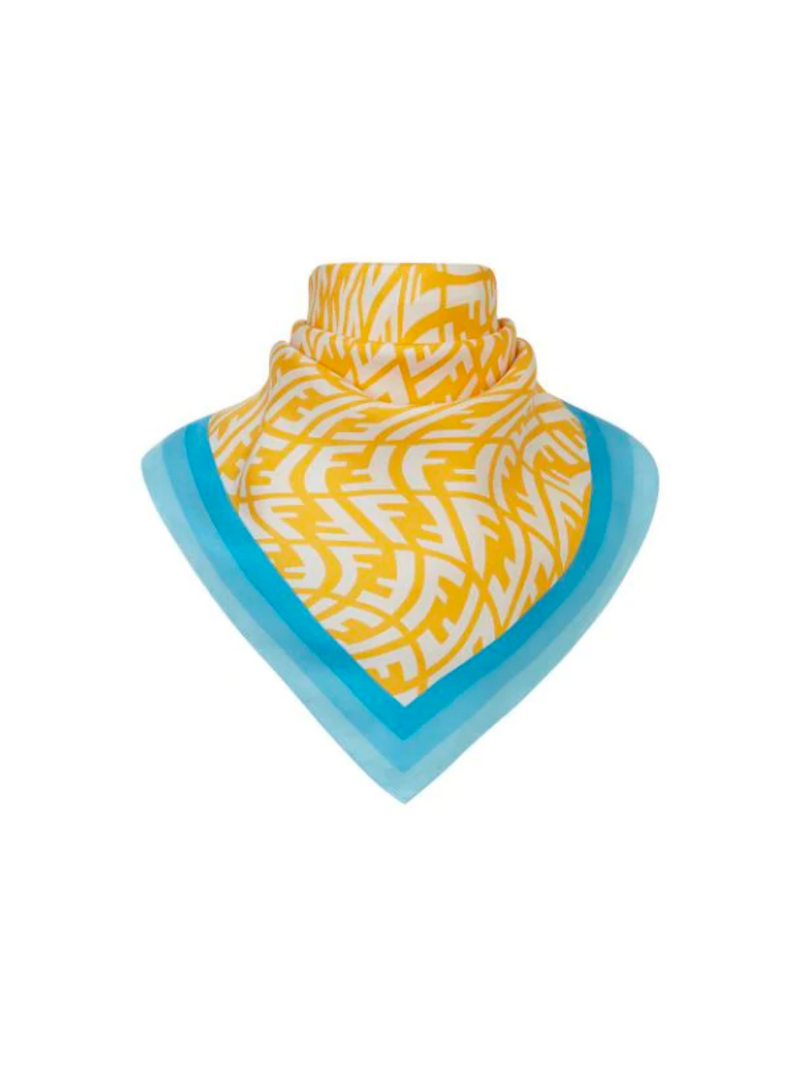 FENDI - FF VERTIGO SCARF 100% SILK - NEW 90 X 86 CM
