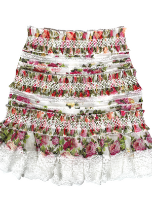 ZIMMERMANN - ZIMMERMANN - RADIATE SMOCKED SKIRT WATERMELON - SZ 0 / 8 - NEW