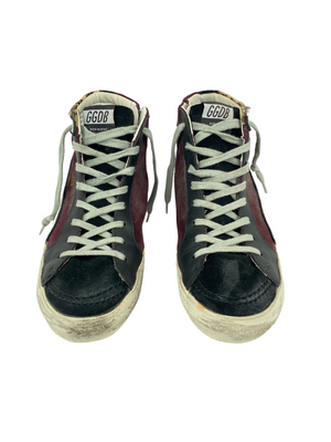 GOLDEN GOOSE - SLIDE HI TOP SNEAKER ANIMAL FUCHSIA STAR - SZ 41