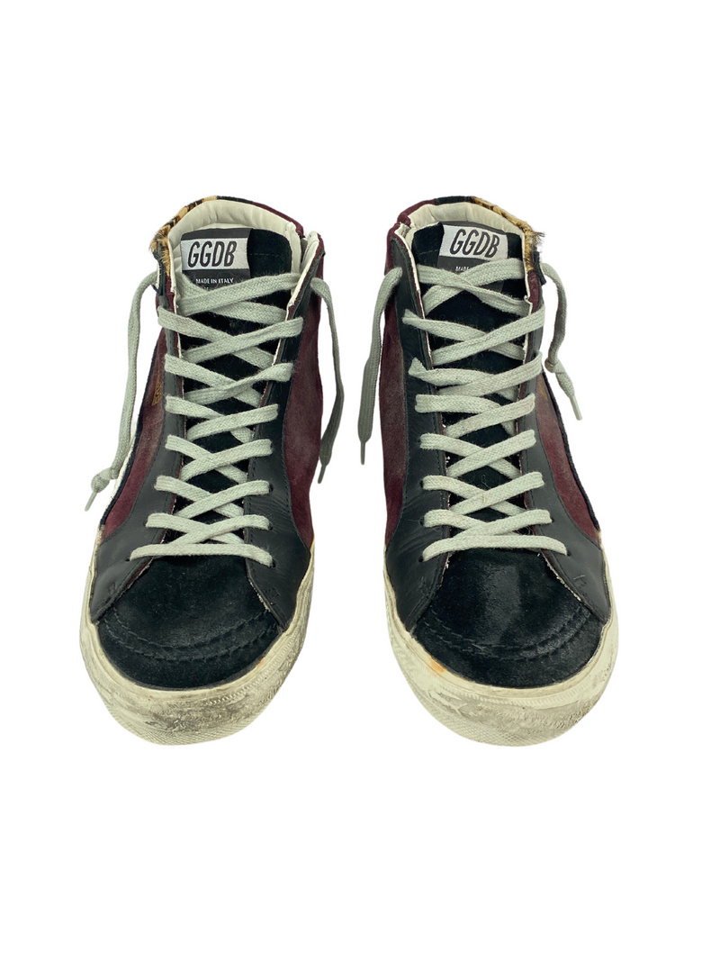 GOLDEN GOOSE - SLIDE HI TOP SNEAKER ANIMAL FUCHSIA STAR - SZ 41