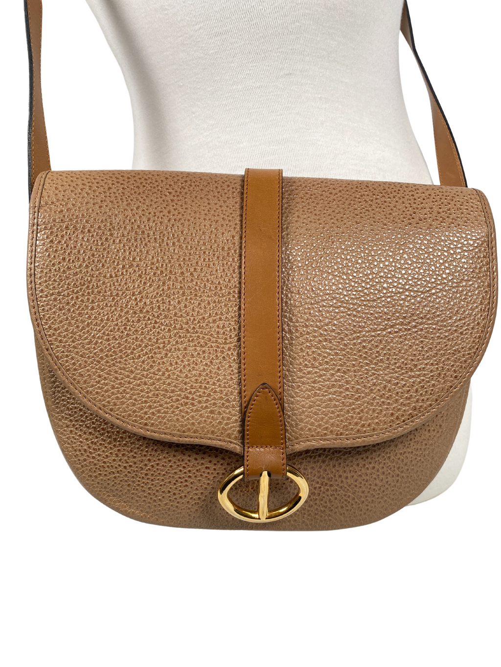 CHRISTIAN DIOR - VINTAGE PEBBLED LEATHER CROSS BODY BAG