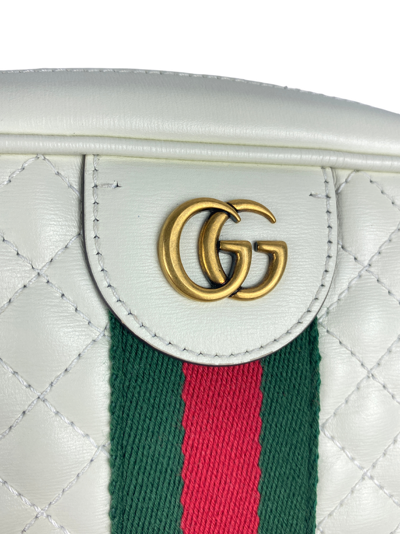 GUCCI - SMALL QUILTED WHITE LEATHER CROSS BODY BAG - NEW