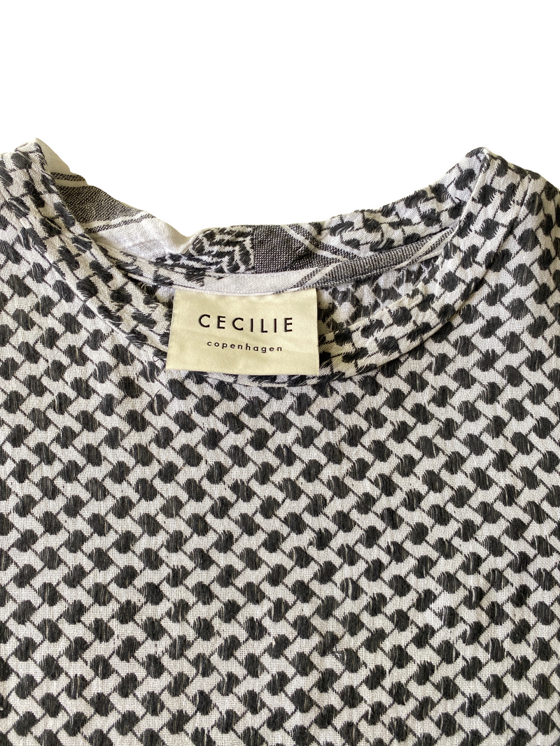 CECILIE COPENHAGEN - DRESS 2 BLACK & WHITE SHORT SLEEVES - SZ S
