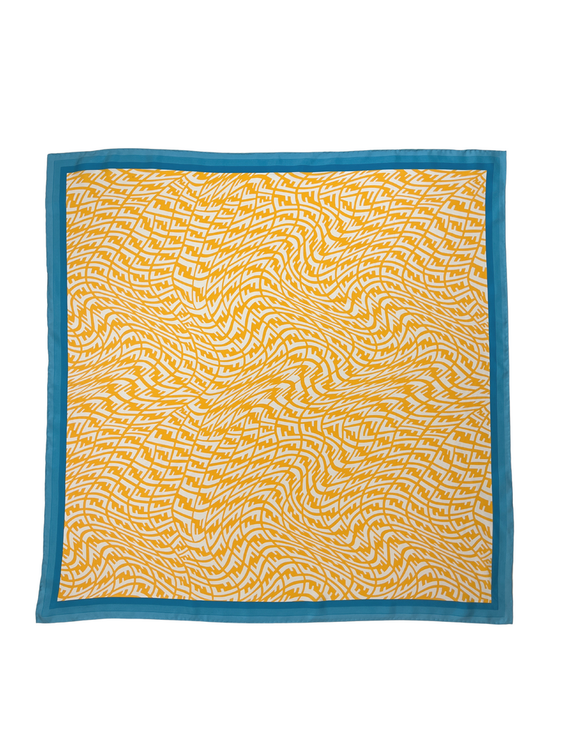 FENDI - FF VERTIGO SCARF 100% SILK - NEW 90 X 86 CM