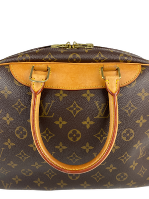 Louis Vuitton, Bags, New Vachetta Louis Vuitton Monogram Deauville Bowling  Vanity Hand Bag