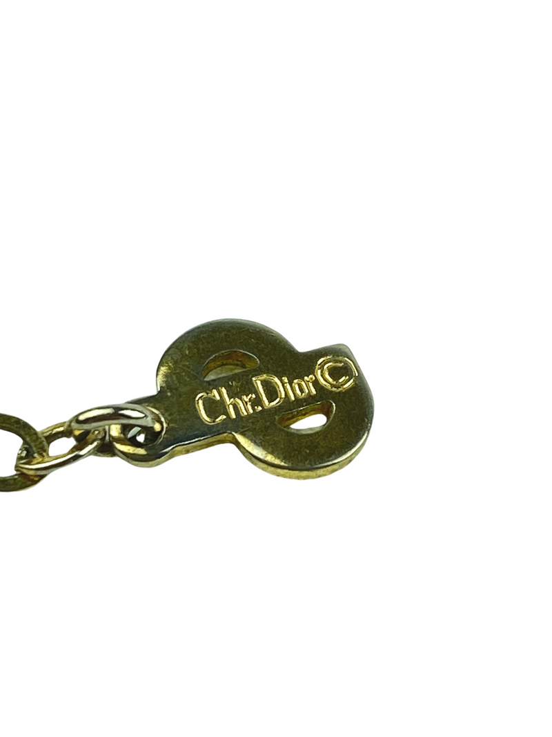 CHRISTIAN DIOR - GILT LOGO PENDANT NECKLACE - VINTAGE