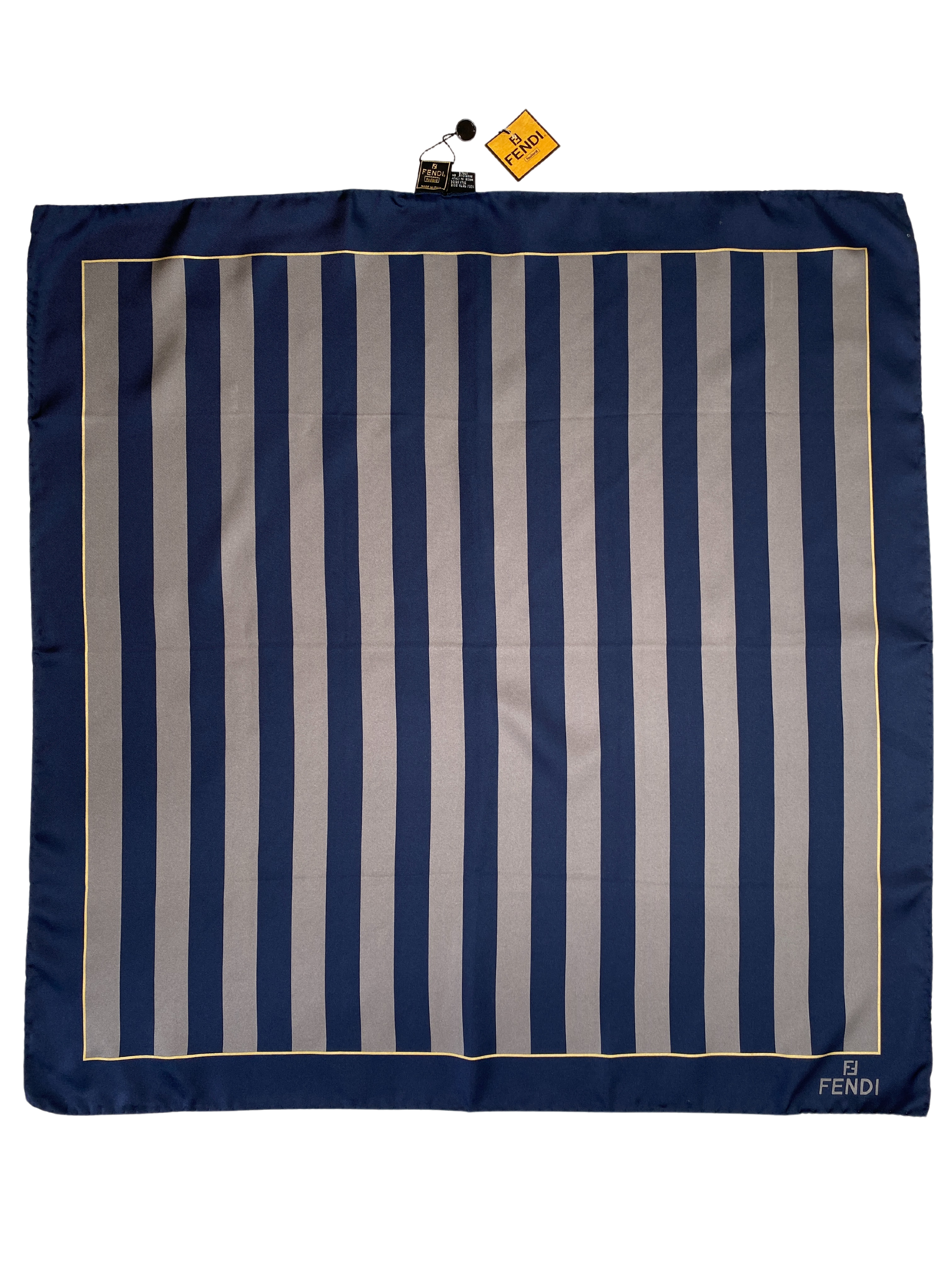 FENDI - PEQUIN STRIPE 100% SILK SCARF 68 X 68 CM - NEW – RE FENDI - PEQUIN STRIPE 100% SILK SCARF 68 X 68 CM - NEW – RE