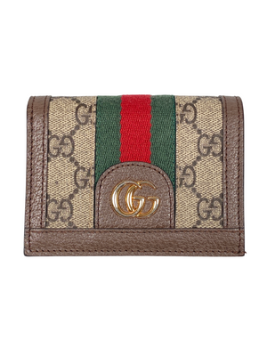 GUCCI - OPHIDIA GG LEATHER WALLET CARD CASE