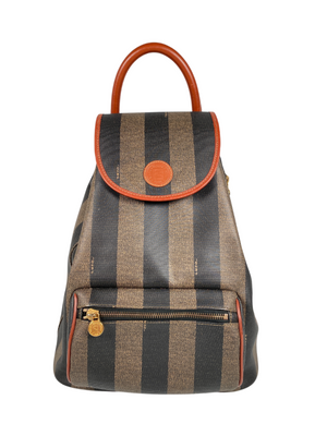 FENDI - VINTAGE PEQUIN CANVAS & LEATHER BACKPACK