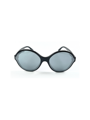 CHANEL - ROUND BLACK ACETATE FRAME SUNGLASSES