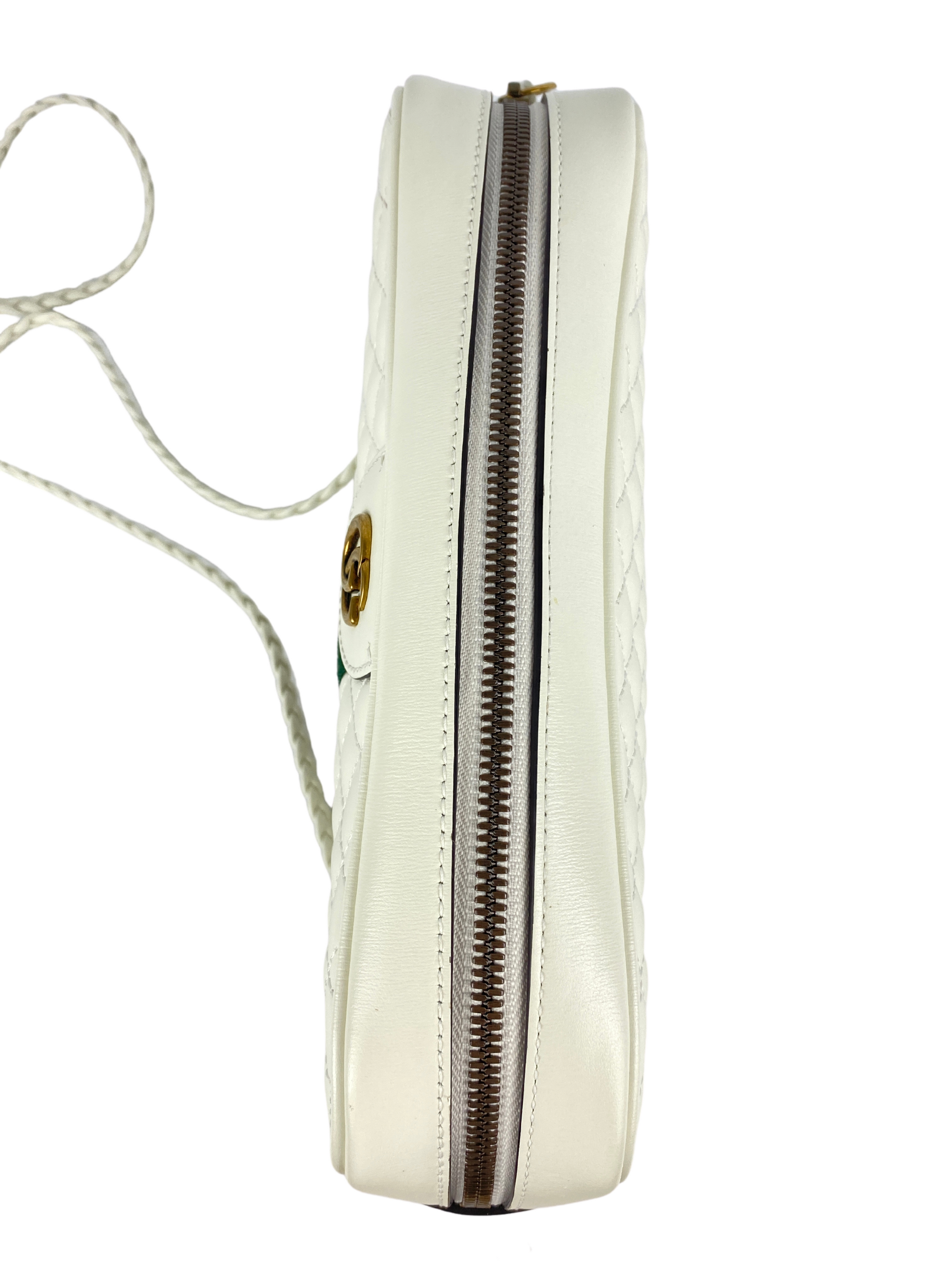 GUCCI SMALL QUILTED WHITE LEATHER CROSS BODY BAG NEW RE.LUXE AU
