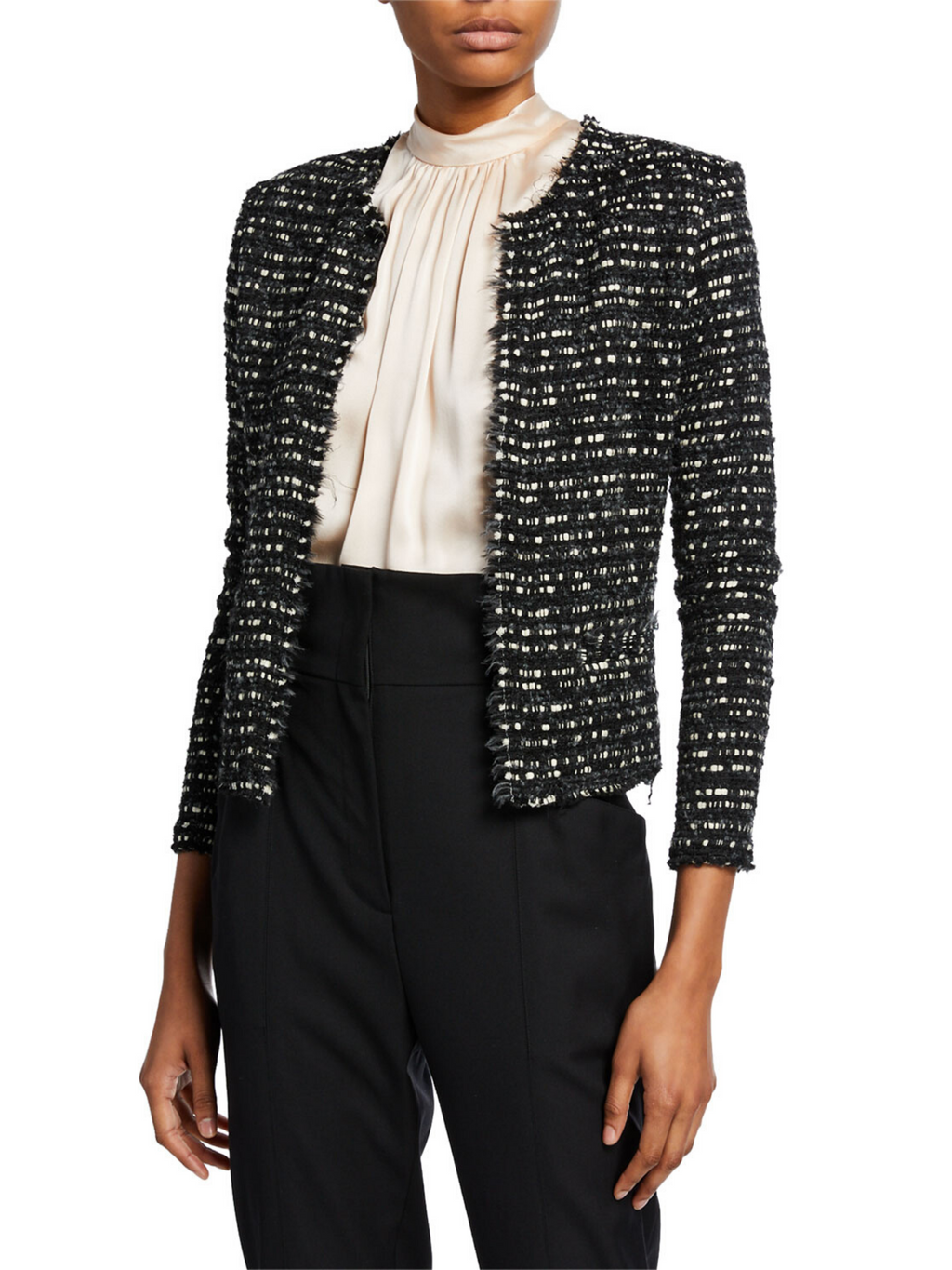 IRO - MAMASPE TWEED JACKET IN BLACK - SZ 42 (FIT AU 12)