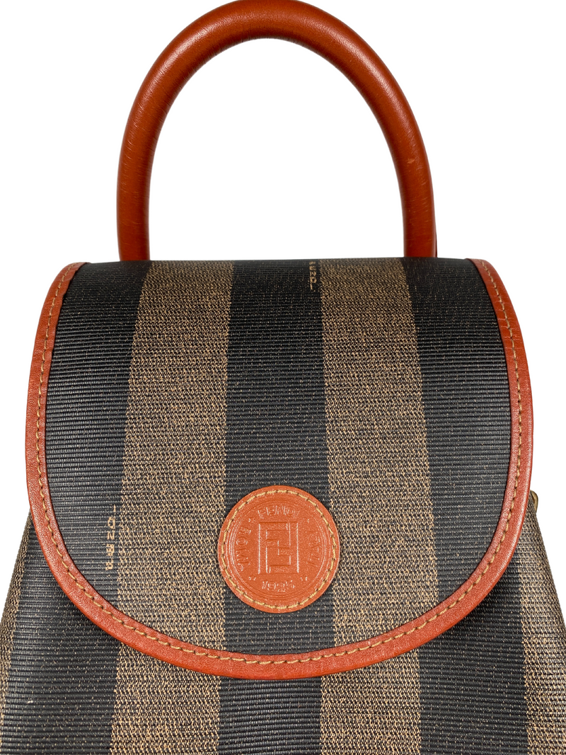 FENDI - VINTAGE PEQUIN CANVAS & LEATHER BACKPACK