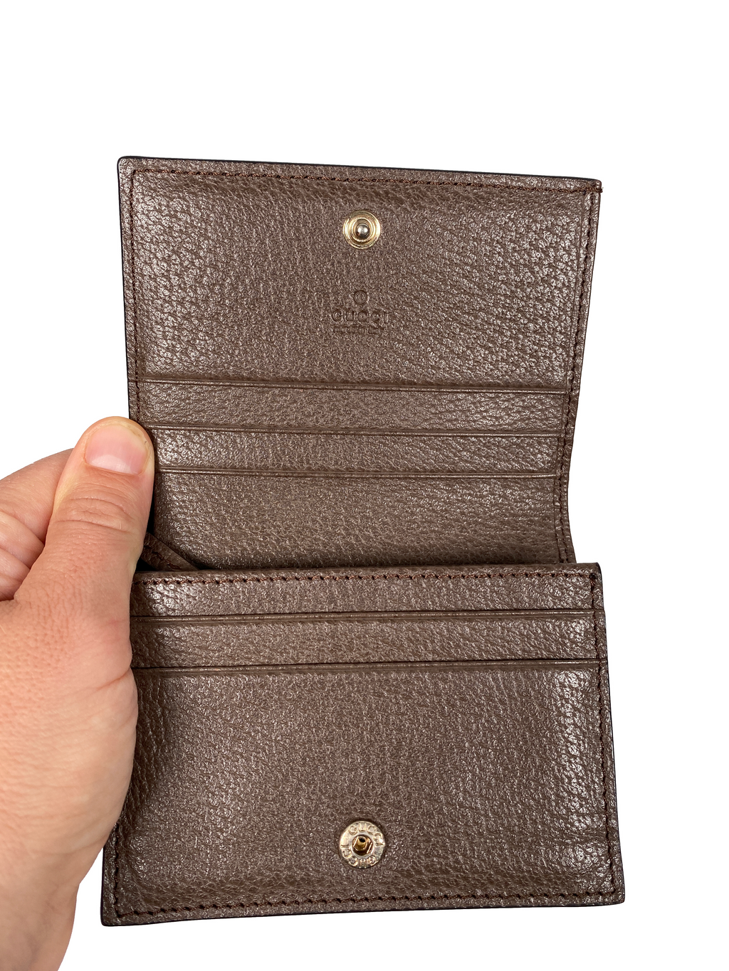 GUCCI - OPHIDIA GG LEATHER WALLET CARD CASE