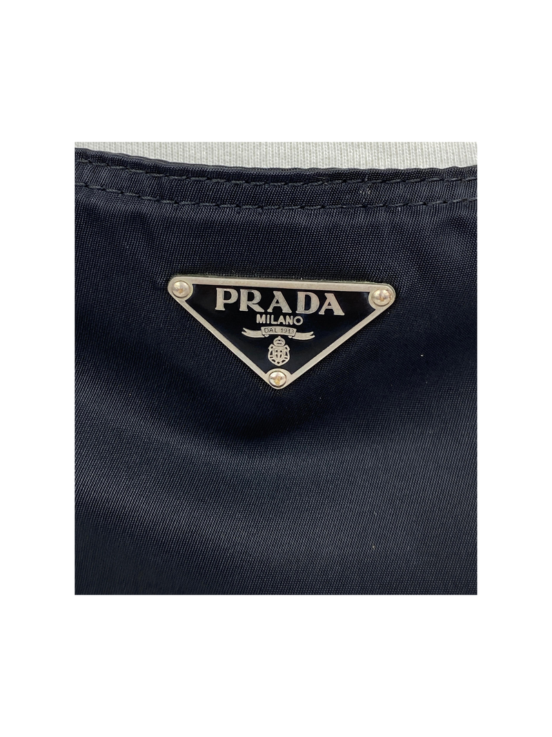 PRADA - VINTAGE BLACK TESSUTO MESSENGER CROSS BODY BAG