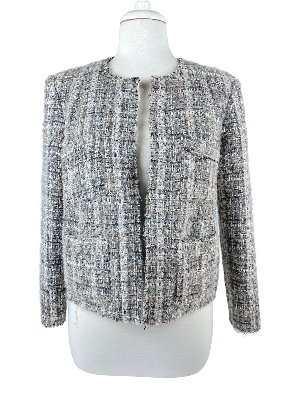 IRO - ORLANA TWEED JACKET IN GREY - Sz 42 - NEW WITH TAGS