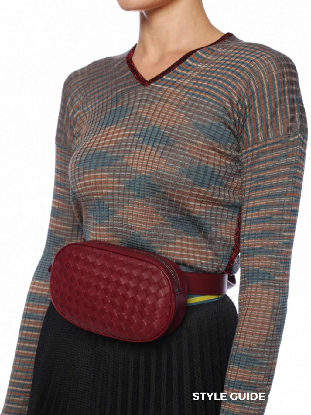 BOTTEGA VENETA - INTRECCIATO WEAVE BELT BAG MAROON - NEW WITH TAGS