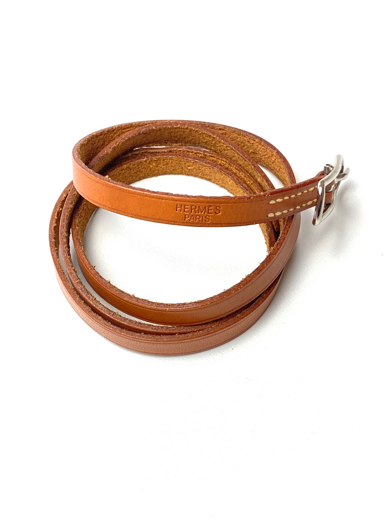 Hermes leather wrap bracelet discount