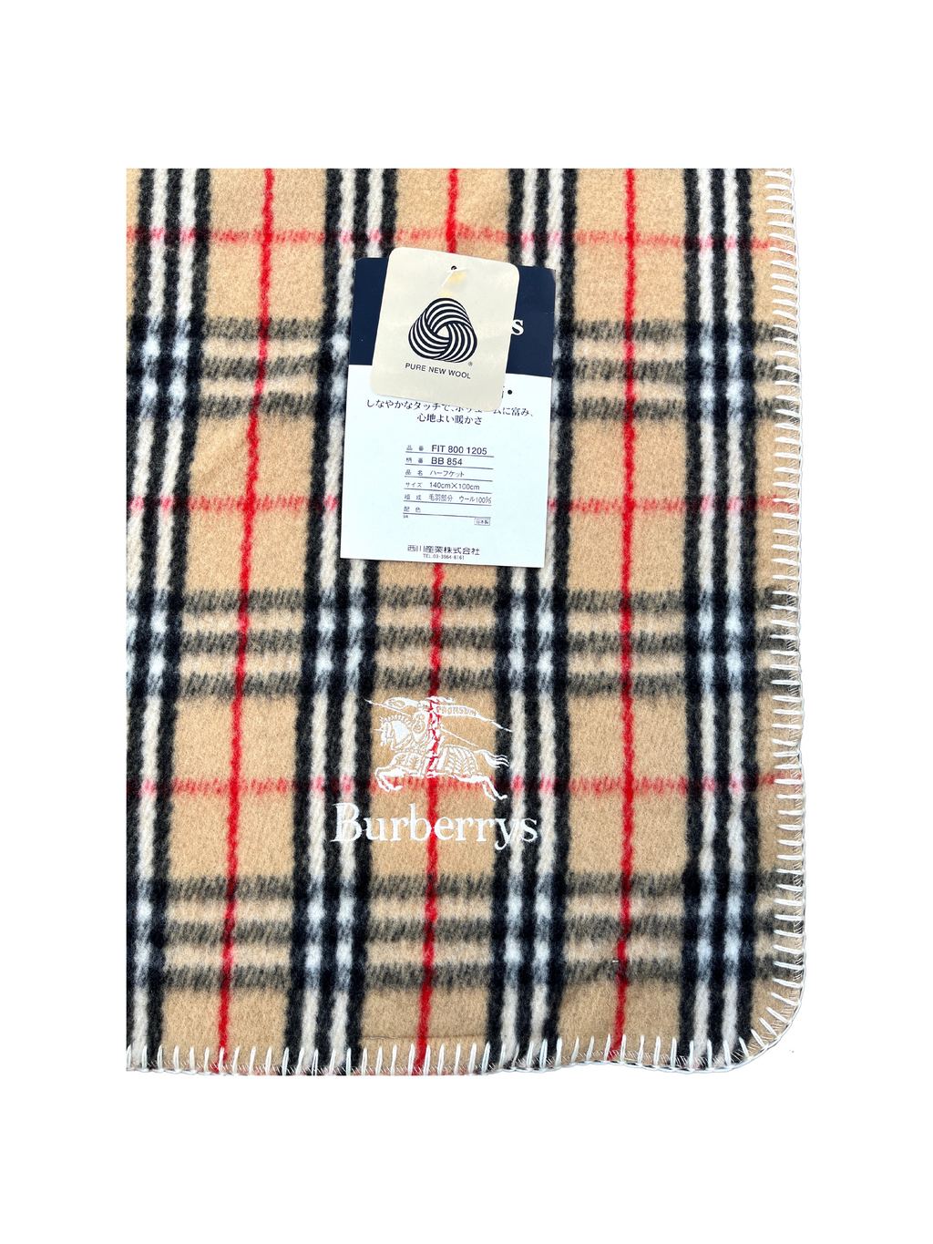 BURBERRY - 100% LAMBSWOOL NOVACHECK BLANKET - NEW - 140 x 100 CM