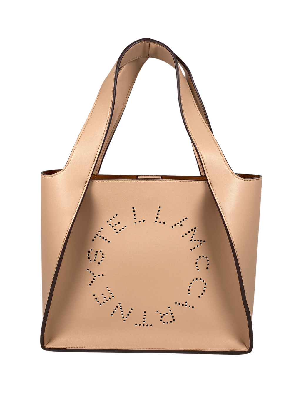 STELLA McCARTNEY - BEIGE PERFORATED LOGO TOTE BAG & POUCH