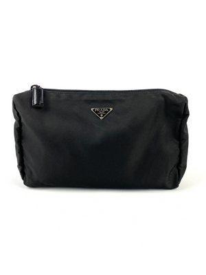 PRADA - BLACK NYLON COSMETIC POUCH MAKEUP CASE