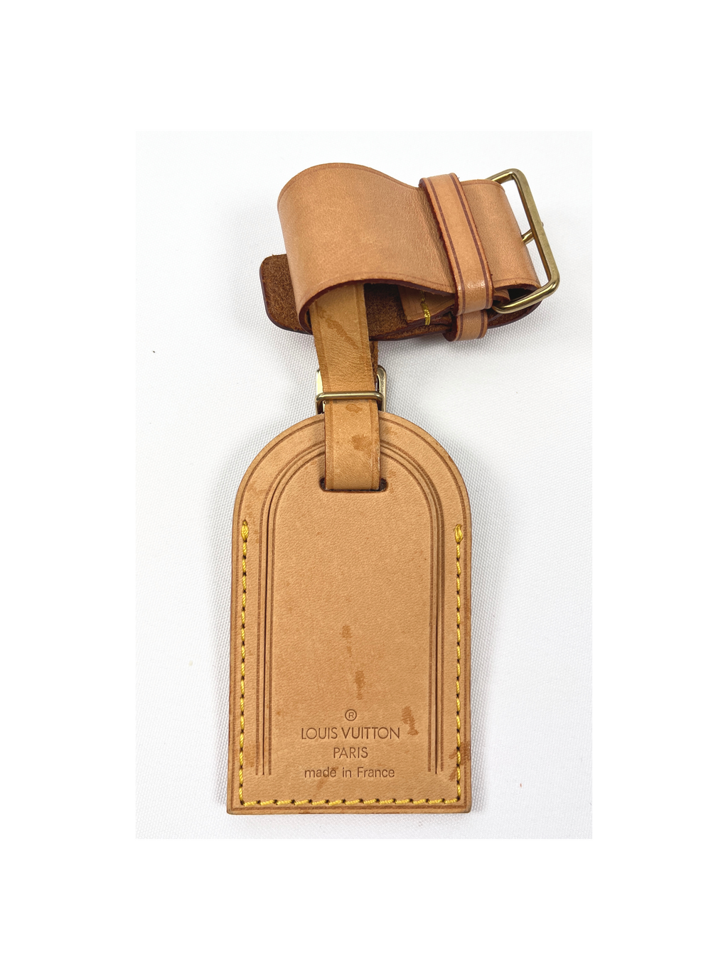 LOUIS VUITTON - VACHETTA LEATHER LUGGAGE TAG & POIGNET SET A