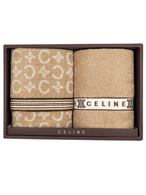 CELINE - 100% COTTON HAND TOWEL SET  - NEW IN BOX