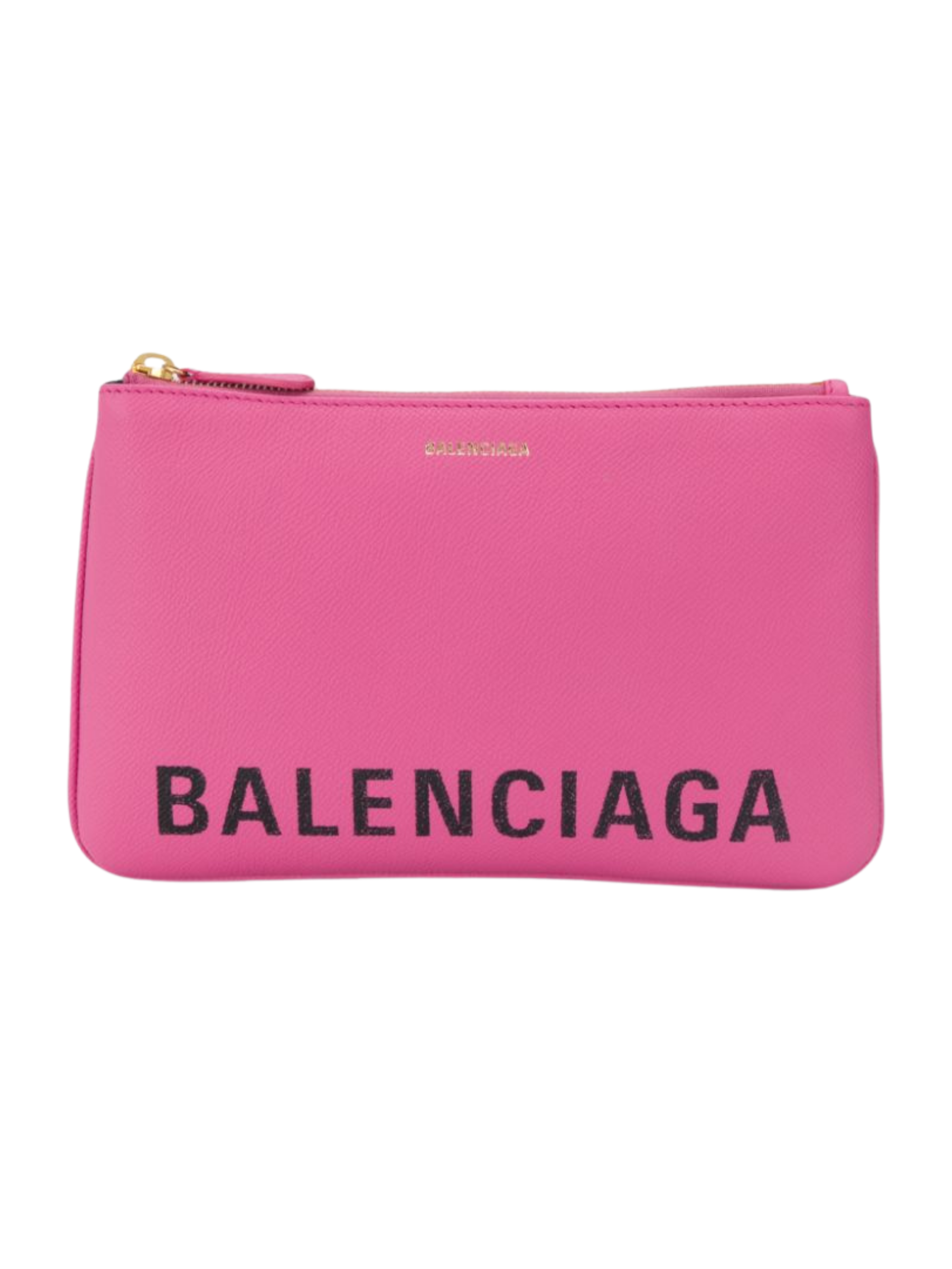 BALENCIAGA VILLE LEATHER POUCH PINK SZ MED NEW – AU