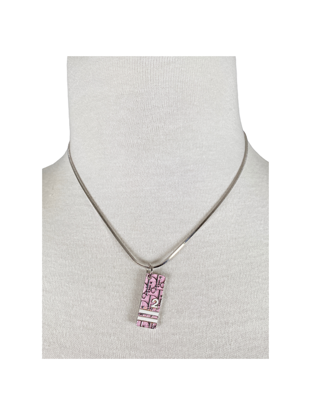 CHRISTIAN DIOR - PINK DIOR OBLIQUE TROTTER NECKLACE