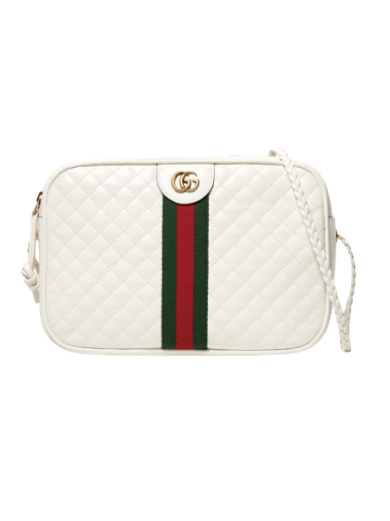 GUCCI - SMALL QUILTED WHITE LEATHER CROSS BODY BAG - NEW