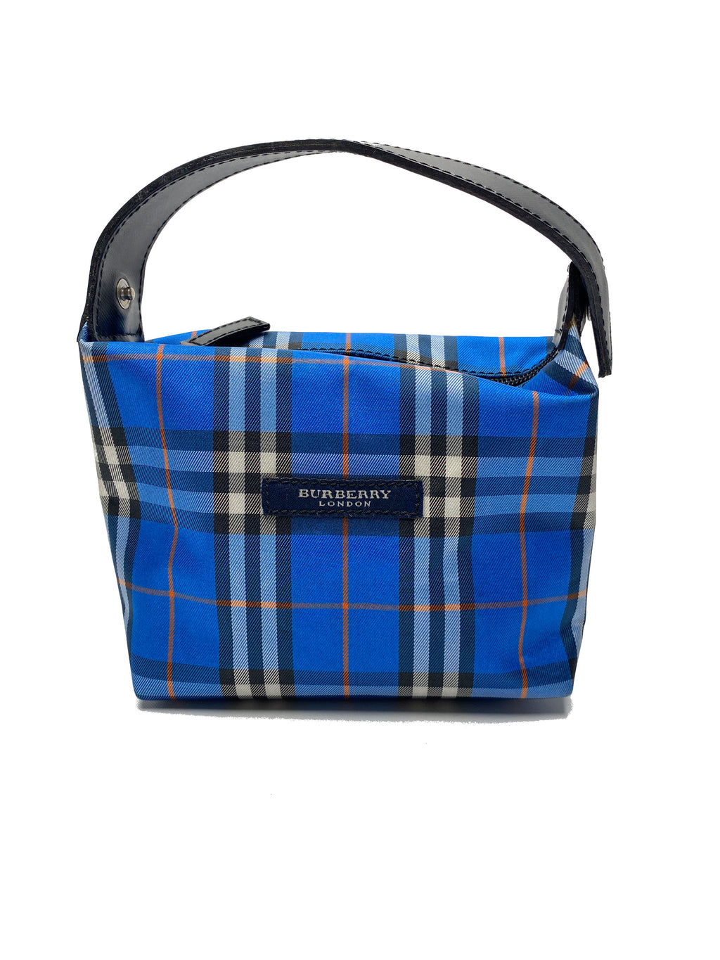 BURBERRY - BLUE NOVA CHECK MINI WRISTLET POUCH