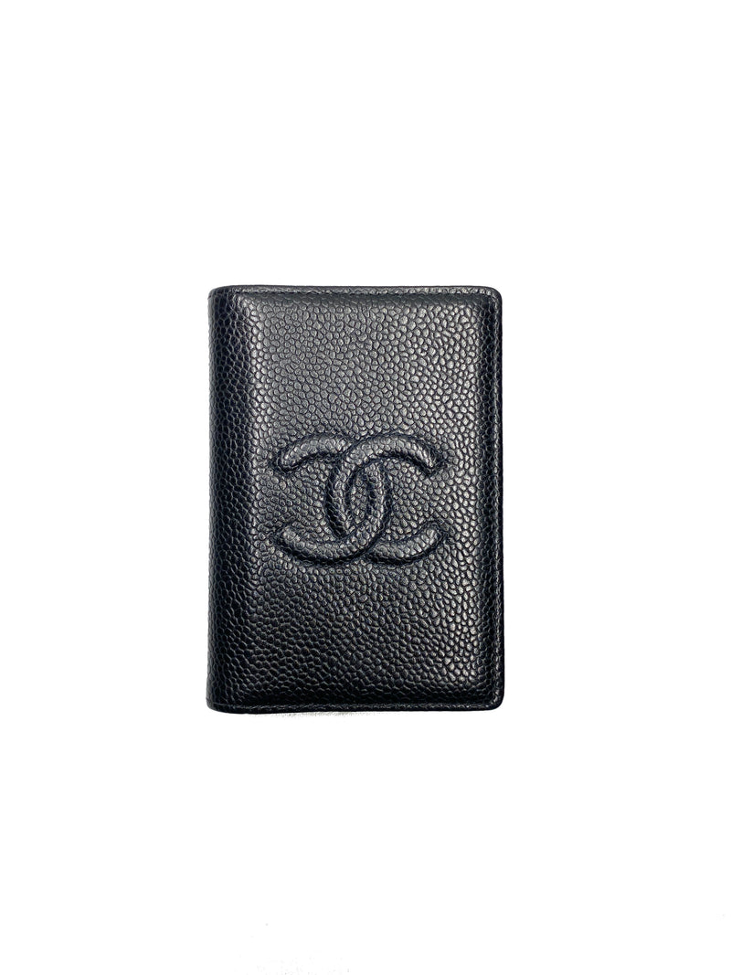 CHANEL - TIMELESS CC BLACK LEATHER CARD HOLDER POCKET ORGANISER