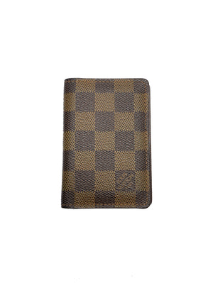 LOUIS VUITTON Pocket Organizer Monogram Canvas Wallet Black/Brown