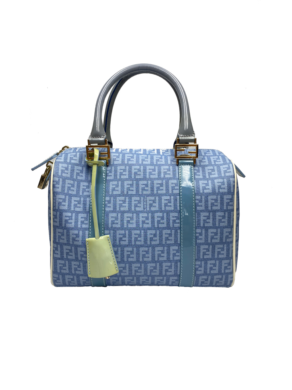 FENDI - SKY BLUE FOREVER ZUCCA BOSTON BAG