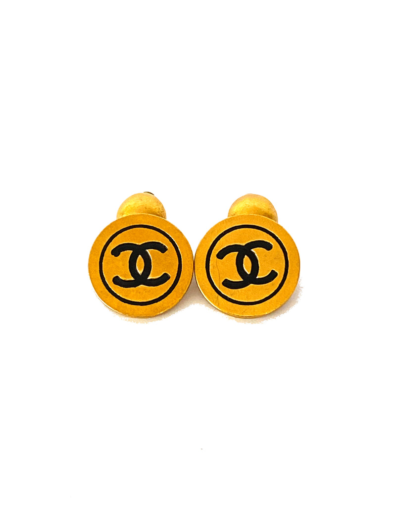 CHANEL - CC INLAY CUFFLINKS - VINTAGE