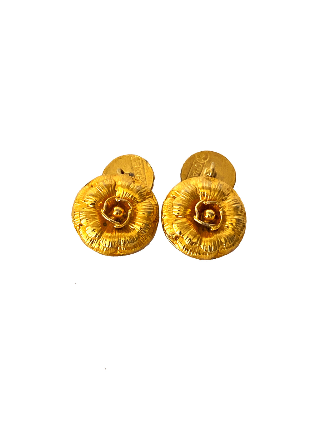 CHANEL - CAMELLIA FLOWER CUFFLINKS - VINTAGE