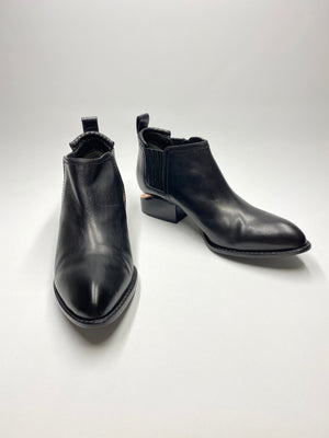 ALEXANDER WANG - KORI CUT-OUT BLACK LEATHER ANKLE BOOTS - NEW IN BOX
