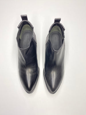 ALEXANDER WANG - KORI CUT-OUT BLACK LEATHER ANKLE BOOTS - NEW IN BOX