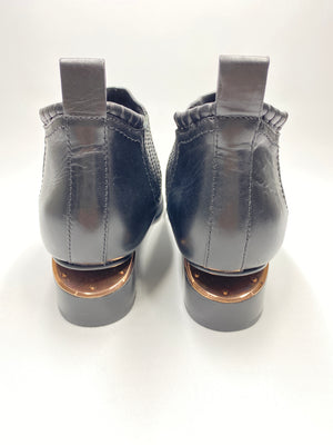 ALEXANDER WANG - KORI CUT-OUT BLACK LEATHER ANKLE BOOTS - NEW IN BOX