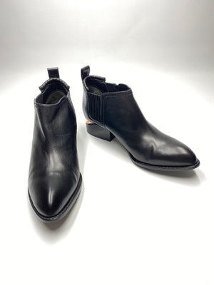 ALEXANDER WANG - KORI CUT-OUT BLACK LEATHER ANKLE BOOTS - NEW IN BOX