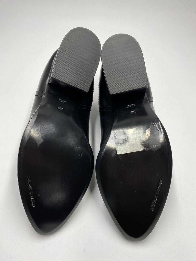 ALEXANDER WANG - KORI CUT-OUT BLACK LEATHER ANKLE BOOTS - NEW IN BOX
